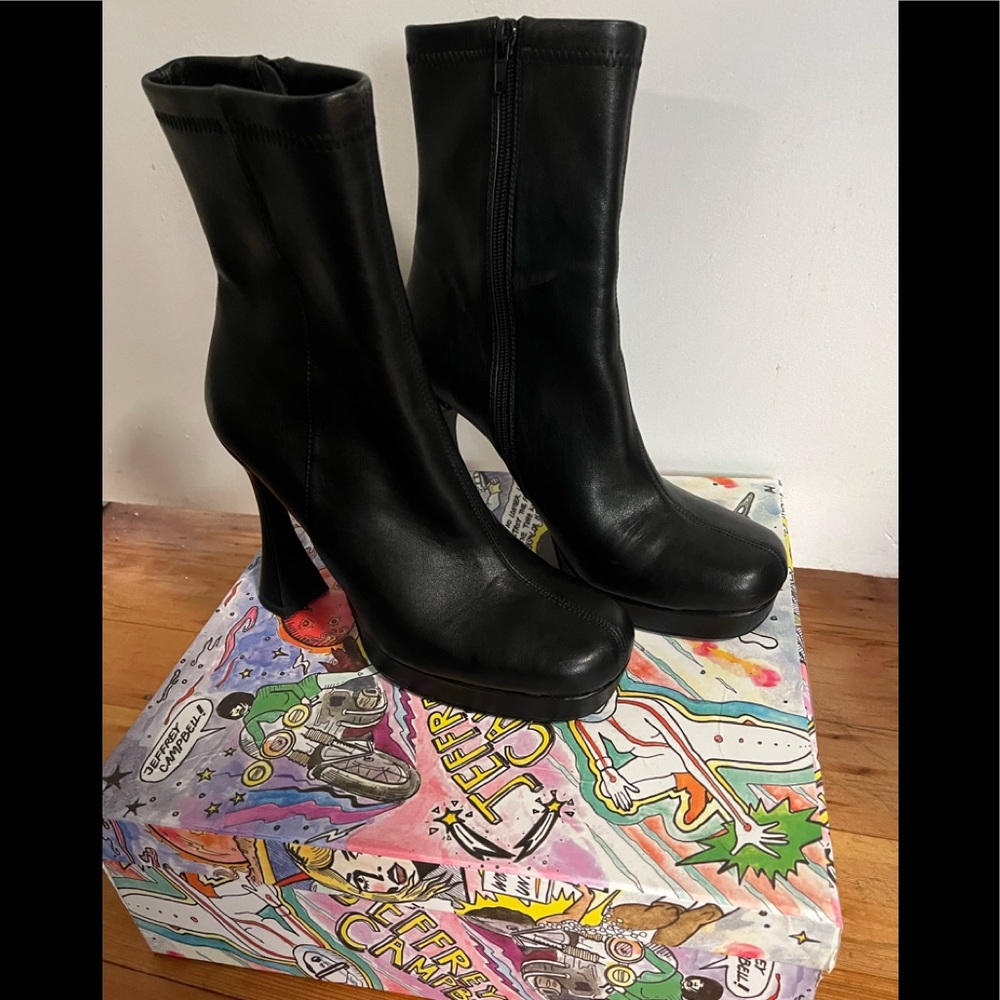 Jeffrey Campbell Bel-Air Black Mid Calf Boot